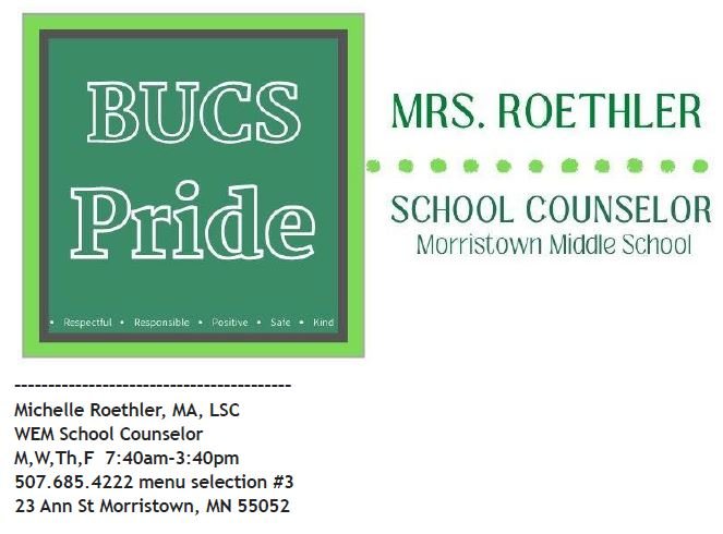 Bucs Pride Mrs. Roethler, School Counselor